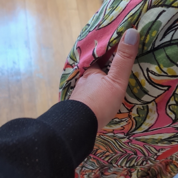 Linen Blend C&C California Coral Tropical Leaf Spaghetti-Strap Maxi Dress - Picture 7 of 8